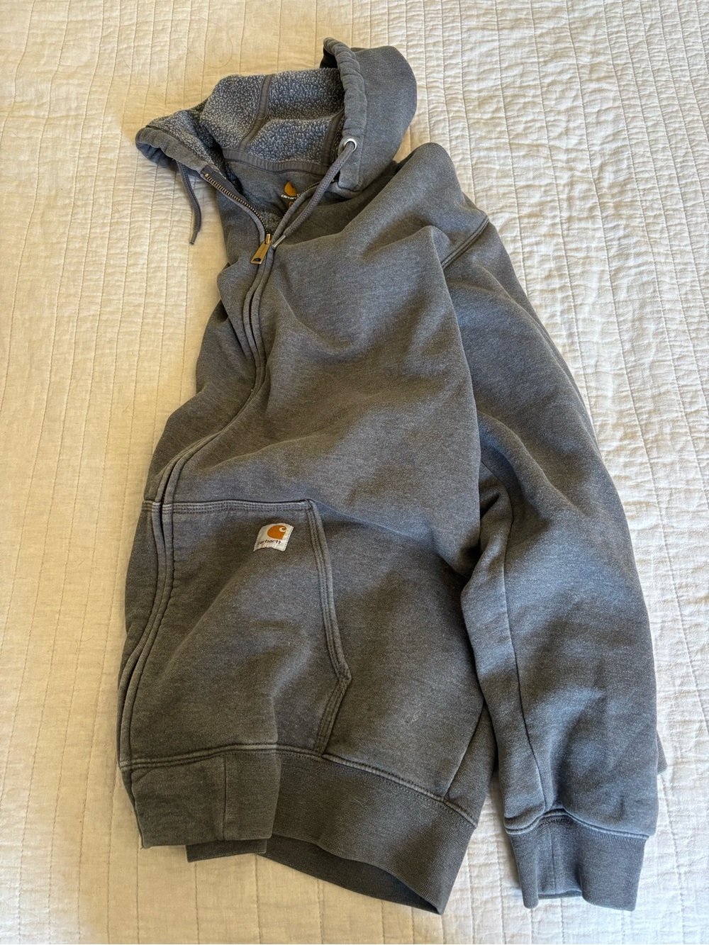 Carhartt Men’s Dark Gray Sherpa-Lined Zip Hoodie
